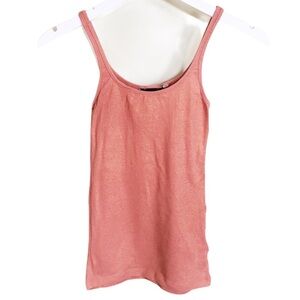 H&M Basic Tank/Top With Scoop Neck Rose Gold Metallic Size XS